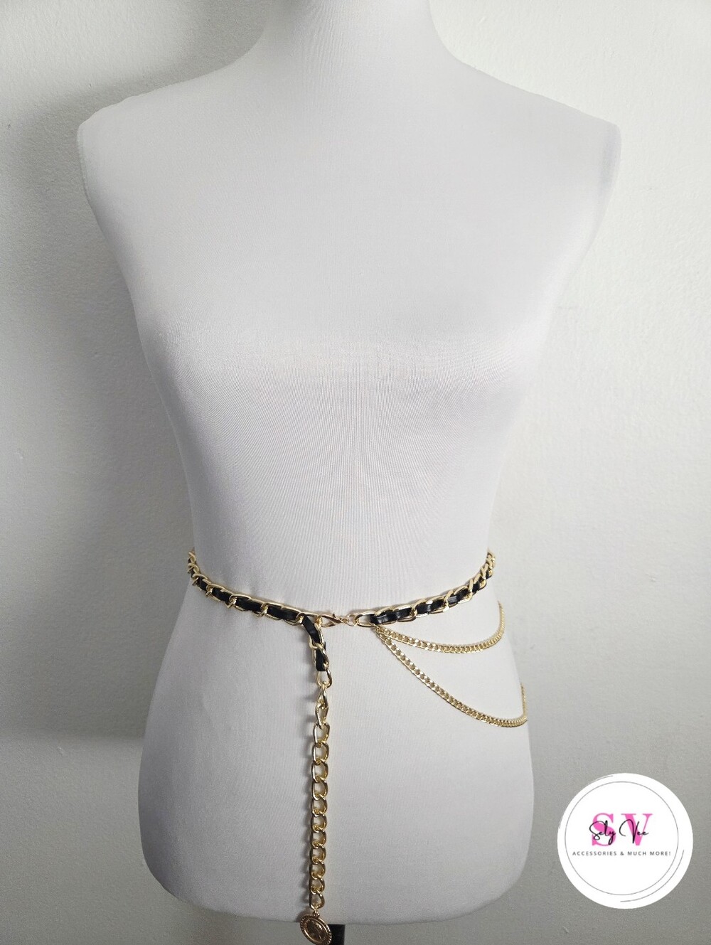 Black And Gold Multilayer Chain Belt